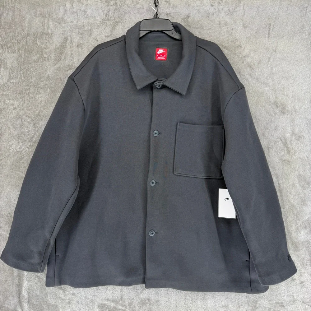 Nike‎ Mens Tech Fleece Oversized Coach Jacket Anthracite FZ7566-060 XXL New